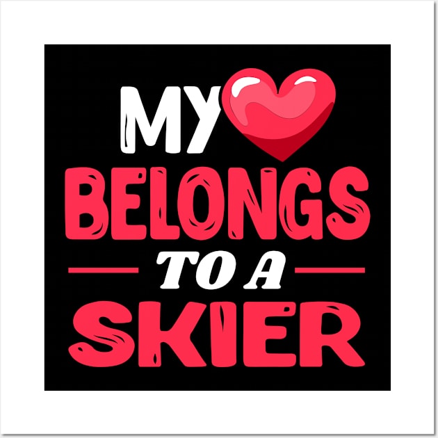 My heart belongs to a skier Wall Art by Shirtbubble